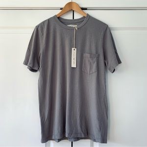 Imogene and Willie T Shirt Washed Gray Pocket Tee Cotton Knit New $55 Size Large